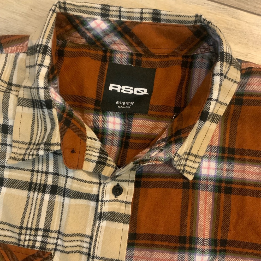 Rsq Multi Color Flannel Button Down. Size Xl - image 2